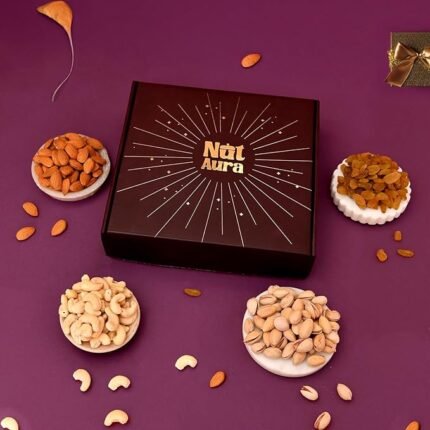 Nut Aura Dry Fruits Gift Box | Premium festive gift pack | Assorted almonds, raisins, pistachios, cashews | Rich in protein & nutrients | Ideal for gifting, celebrations, healthy snacking 400gm