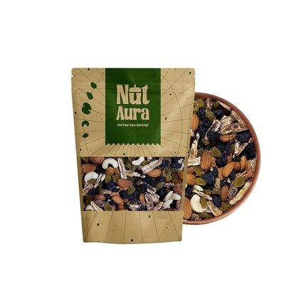 Nut Aura Premium Panchmeva – 200g | Blend of 5 Dry Fruits: Almonds, Cashews, Dates, Raisins & Black Raisins