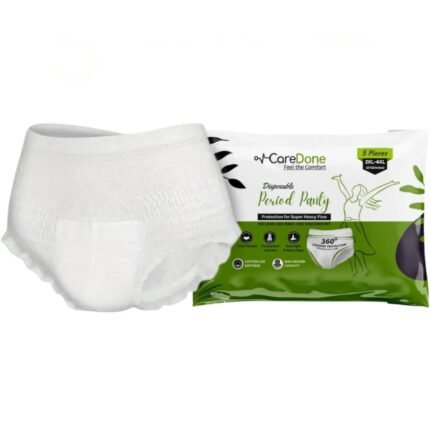 CareDone Disposable Period Panties for Women | 360° Sanitary Protection for Heavy Flow | No Leakage, Rashes, or Discomfort | Maternity Panties with High Absorbency | Pack of 5 ((5 panties) - 2XL/4XL)