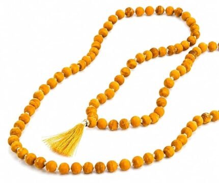 Original Haldi Jaap Mala 108 Beads | Natural & Authentic with Lab Certificate | Turmeric Rosary symbolizes purity, health, and auspiciousness