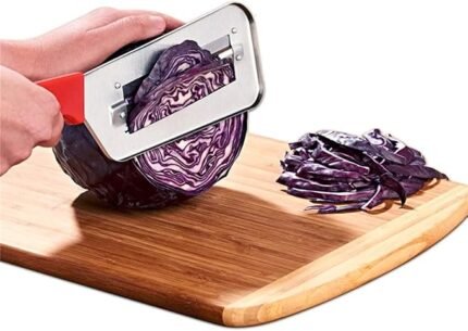 Stainless Steel Cabbage Slicer & Shredder with Double Blade | Manual Vegetable Cutter for Coleslaw, Sauerkraut & Salad | Heavy Duty Kitchen Grater Knife Tool