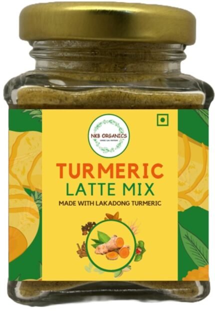 NKB ORGANICS - Turmeric Latte Mix -100g| Haldi doodh| Natural Immunity Booster| Sugar Free | Organic, Serve Hot or Brew Iced| Detox your BodyTurmeric Latte Golden Milk | Turmeric Latte Powder (Pack of 1)