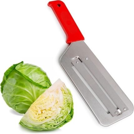 Steel Cabbage Slicer Shredder with Double Blade | Heavy Duty Manual Vegetable Cutter for Cabbage, Lettuce & Leafy Vegetables | Ergonomic Handle | Kitchen Slicing Tool