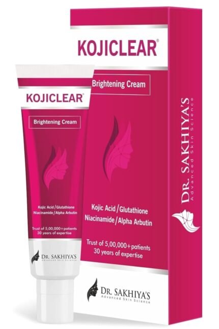 Dr. Sakhiya's Kojiclear Face Cream with Kojic Acid, Glutathione, Niacinamide, and Alpha Arbutin, Helps in Dark Spot and Tan for Men and Women (20gm Pack of 1)
