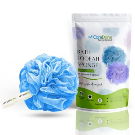 Caredone Body Scrubber & Shower Loofah Sponge | Loofah is for Men, Women, and Kids| Round Sponge Loofah (Blue)