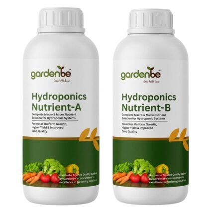 Hydroponics Nutrient A & B Liquid Fertilizer | Complete Macro & Micro Nutrients | High Yield Plant Growth Booster for Hydroponic Systems (200ml Each)