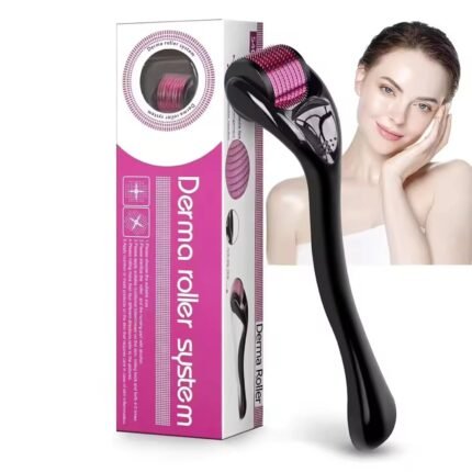Derma Roller 540 Titanium Needles for Face & Hair – 0.5mm Microneedle Roller for Acne Marks, Pigmentation Appearance, Hair & Beard Growth Support – Men & Women