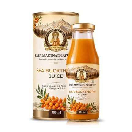 Baba Mastnath Ayurved Sea Buckthorn Juice 300 ml Glass Bottle | Himalayan Seabuckthorn Berry Juice | Rich in Vitamin C & Antioxidants | Omega 3,6,7 & 9 | No Added Sugar & Colours | Immunity, Skin & Gut Health Support | Seabuckthorn for Men & Women