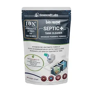 Bio Reme Septic Tank Cleaning Powder Septic Plus 10X Formula for Septic System Maintenance and Waste Breakdown Support Odour Control Care Powder for Toilet and Drain 250g Pack of 1