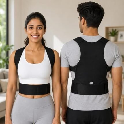 Posture Corrector Belt for Men & Women (M-L (30 inch -34 inch)) | Back Support Belt for Back Pain Relief Adjustable Shoulder Support for Office, Work, Driving & Daily Wear